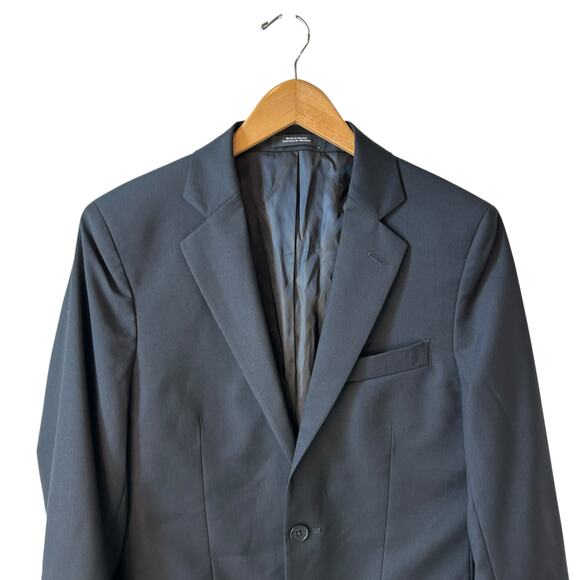 Nordstrom New Mens Blazer Trim Fit Tech Smart 2 Button Wool Blend Black Size 36S - Picture 3 of 10